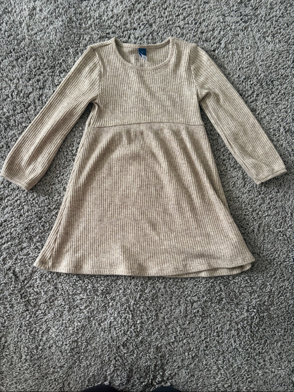Girls' Long Sleeve Ribbed Knit Dress
